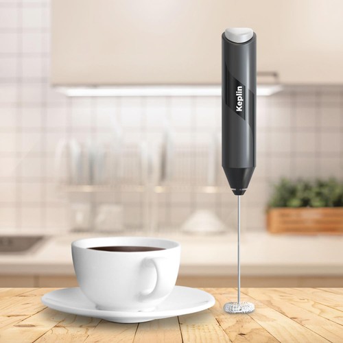 Keplin Handheld Coffee & Milk Frother Whisk Black