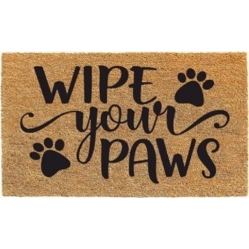 Wipe Your Paws Vinyl Backed Coir Tufted Doormat 45x75cm
