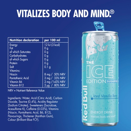 Red Bull The Ice Edition Sugarfree Iced Vanilla Berry Energy Drink 473ml