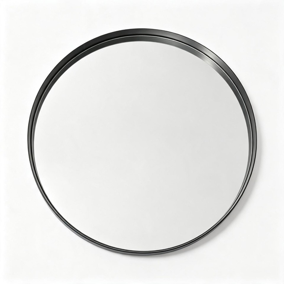 Home Style Black Round Mirror 50Cm - Morrisons Online Groceries & Offers