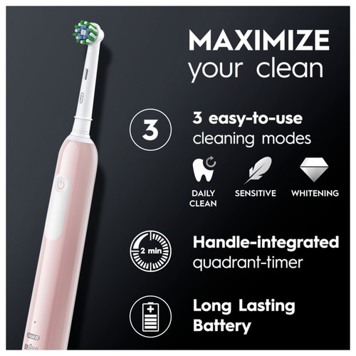 Oral-B Pro 1 680 3dw Pink Rechargeable Toothbrush + Travel Case