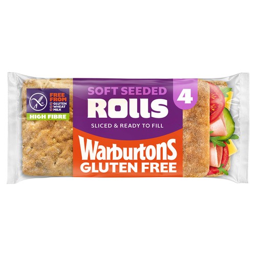 Warburtons Gluten Free Soft Sliced Seeded Rolls 4 Pack