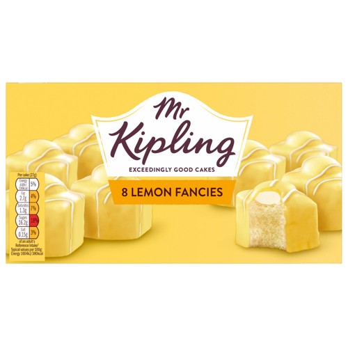 Mr Kipling Lemon Fancies Cakes Multipack Snack 8pk