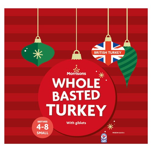 Morrisons Frozen Small Whole Basted Turkey with Giblets 2.6-3.89 Kg