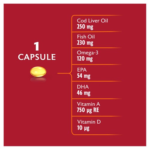 Seven Seas Cod Liver Oil One A Day Omega-3 Fish Oil & Vitamin D 120 Caps