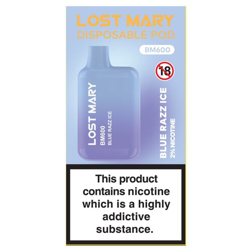 Elf Lost Mary Bm600 Disp Blue Razz Ice 20mg/2ml