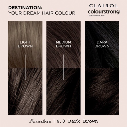 Clairol Colour Strong Permanent Hair Dye 4.0 Dark Brown