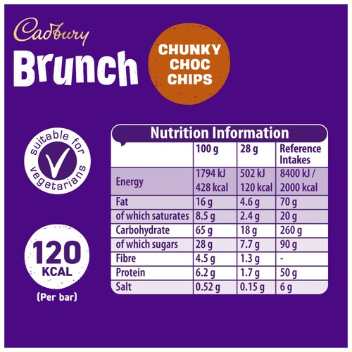 Cadbury Brunch Chocolate Chip Cereal Bars 10x28g