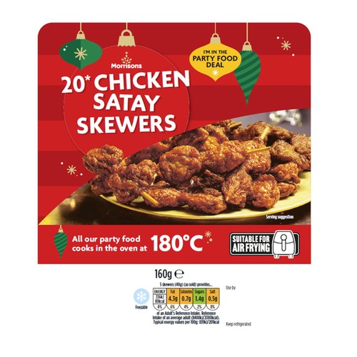 Morrisons 20 Chicken Satay Skewers   160g
