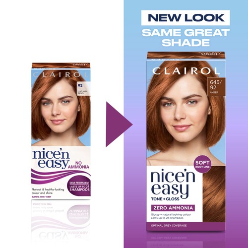 Clairol Nice'N Easy Tone+Gloss Semi Permanent Hair Dye - 645/92 Amber
