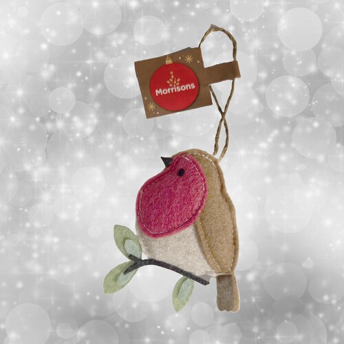 Morrisons Hanging Felt Robin Decoration