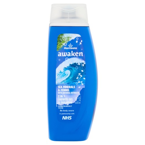 Morrisons Awake Natural Sea Minerals & Fennel 2 In 1 Shower Gel & Shampoo