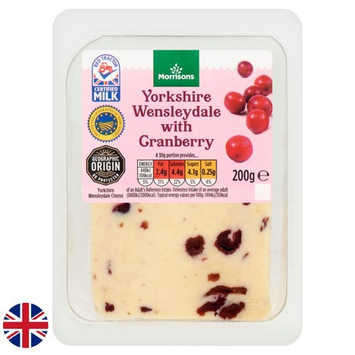 Morrisons British Yorkshire Wensleydale with Cranberry 200g