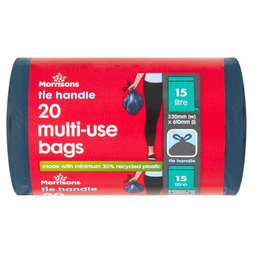 Morrisons Tie Handle 15L Multi Use Bin Bags