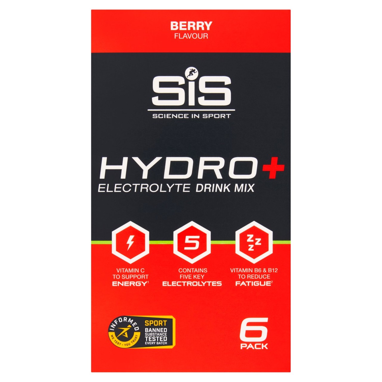 Science in Sport Berry Flavour Hydro+ Electrolyte Drink Mix 6 Packl