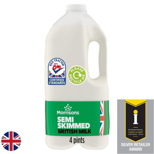 Morrisons British Semi Skimmed Milk 4 Pint