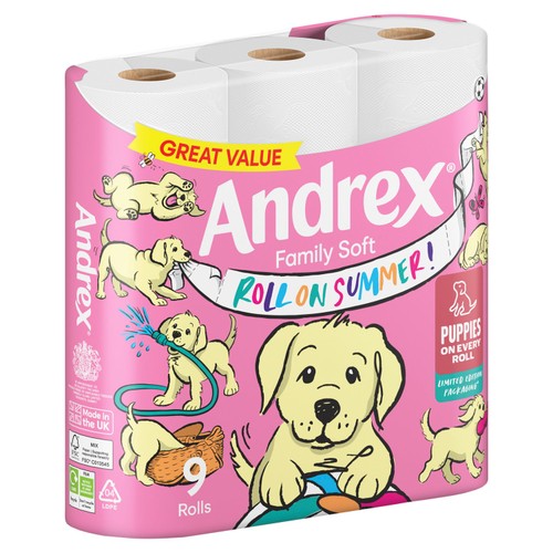 Andrex Family Soft Toilet Tissue 9 Pack
