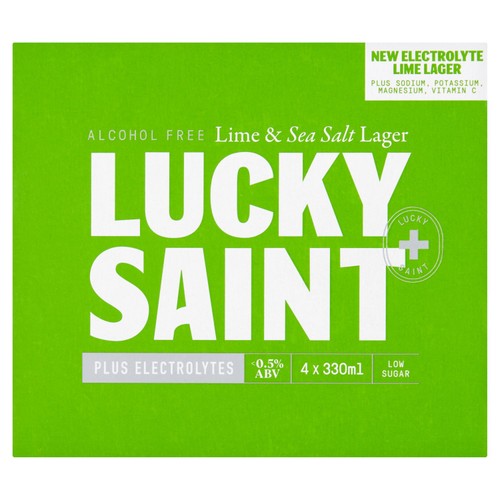 Lucky Saint Alcohol Free Lime & Sea Salt Lager 4 x 330ml