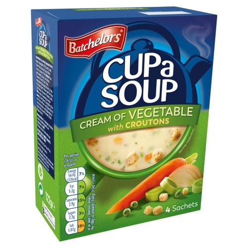 Batchelors Cup a Soup Cream of Vegetable with Croutons 4 Sachets
