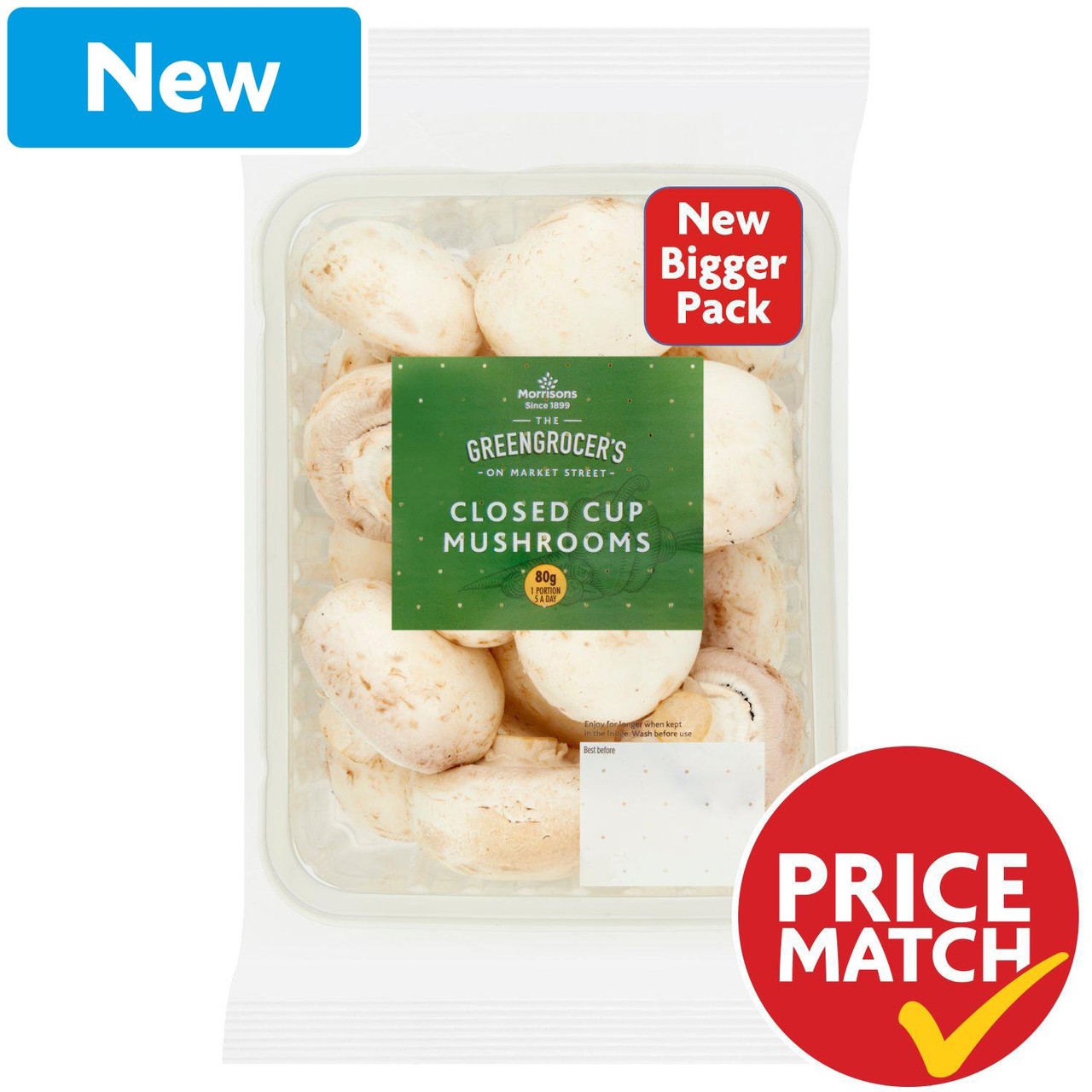Morrisons Closed Cup Mushrooms 465g