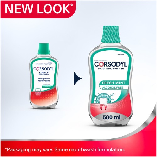 Corsodyl Daily Gum Care Mouthwash Alcohol Free Fresh Mint 500ml