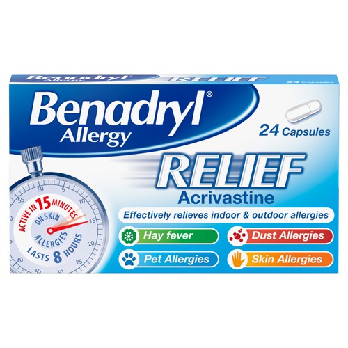 Benadryl Allergy Relief 24 Capsules