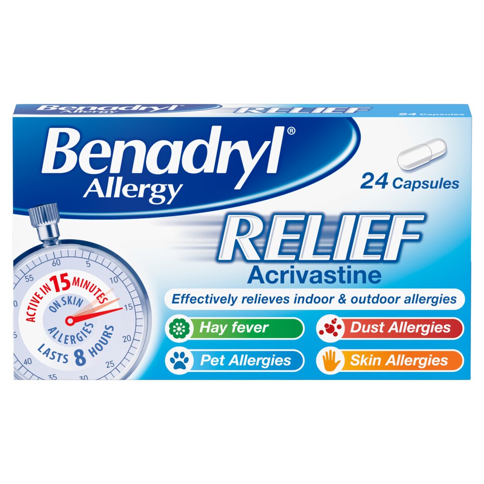 Benadryl Allergy Relief 24 Capsules Morrisons Online Groceries & Offers