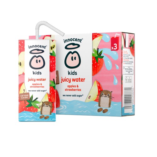 Innocent Kids Juicy Water Apples & Strawberries 3x200ml