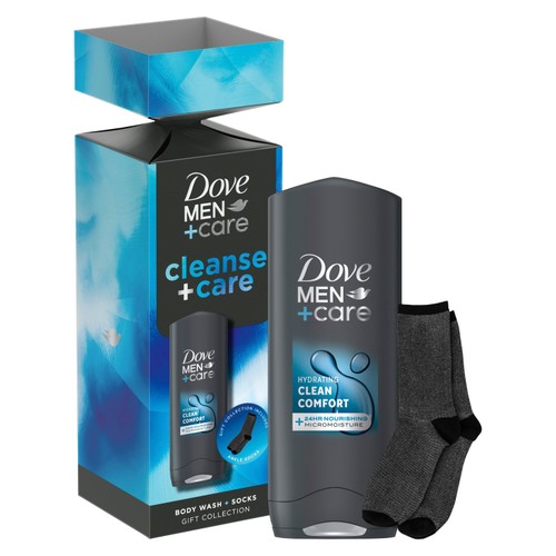Dove Men Care Cleanse Care Bodywash And Socks Gift Set Cracker