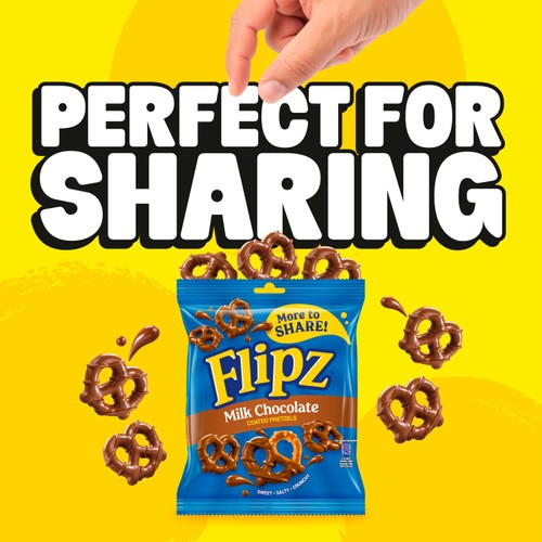 Flipz Mega Bag Milk Chocolate Coated Pretzel Snacks 150g