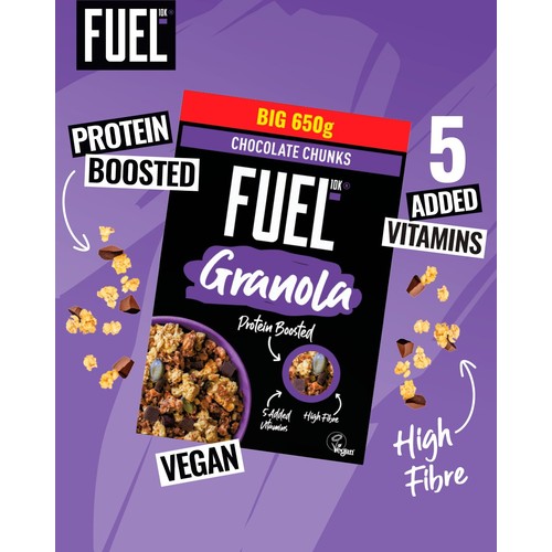 FUEL10K Chocolate Chunks Protein Granola Breakfast Cereal 650g