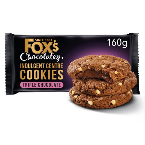 Fox's Biscuits Fabulous Indulgent Centre Triple Chocolate Cookies   155g