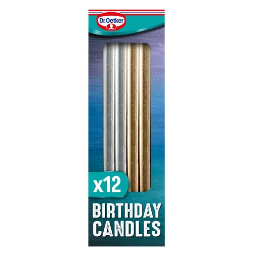 Dr. Oetker 12 Metallic Birthday Candles