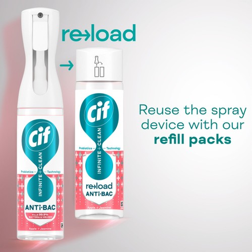Cif Infinite Anti-Bac All In One Cleaner Reload Apple & Jasmine 280ml