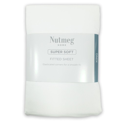 Nutmeg Home Soft Touch White Fitted Sheet King
