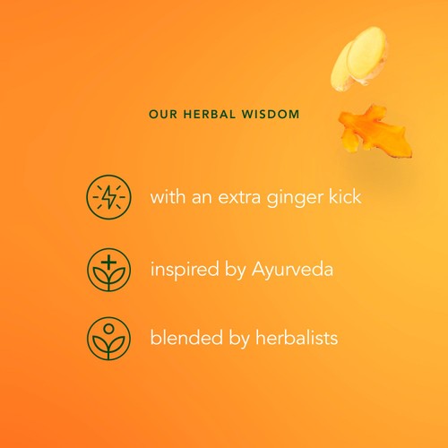 Pukka Three Ginger, Organic Herbal Tea with Galangal & Turmeric, 20 Sachets