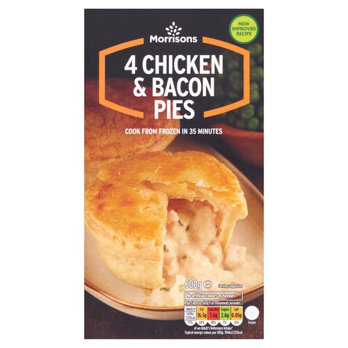 Morrisons Chicken & Bacon Pies 4 Pack