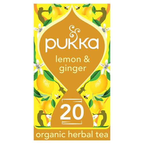Pukka Organic Lemon Ginger & Manuka Honey 20 Immunity Herbal Tea Bags