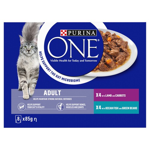 Purina One Mini Fillets Ocean Fish And Lamb Wet Cat Food 