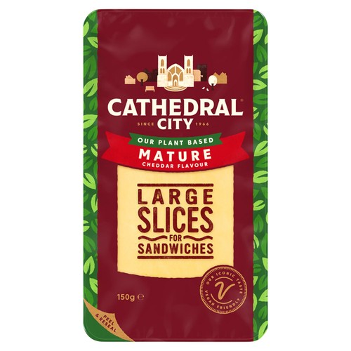 Cathedral City Plant Based Mature Cheddar Cheese Flavour Vegan Slices 150g