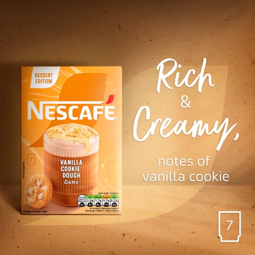 Nescafe Vanilla Cookie Dough Latte Coffee  7x133g Sachets