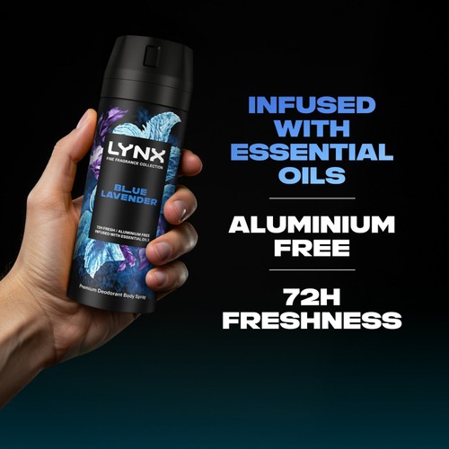 Lynx Fine Fragrance Collection Deodorant Bodyspray Blue Lavender 150ml
