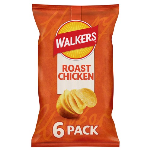 Walkers Roast Chicken Multipack Crisps 6x25g