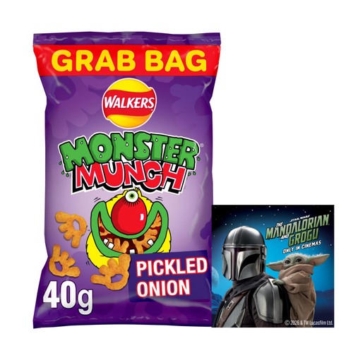 Walkers Monster Munch Pickled Onion Snacks Crisps 40g