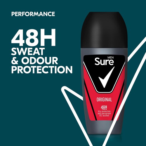 Sure Men Antiperspirant Deodorant Roll On Essential Original 