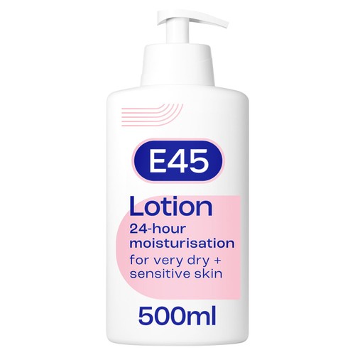 E45 Moisturiser Lotion, body, face and hands lotion for very dry skin 500ml