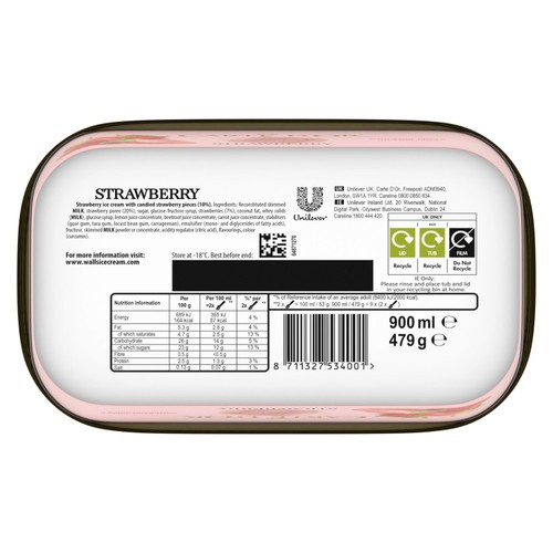 Carte D'Or Delightful Strawberry Ice Cream Tub 900ml