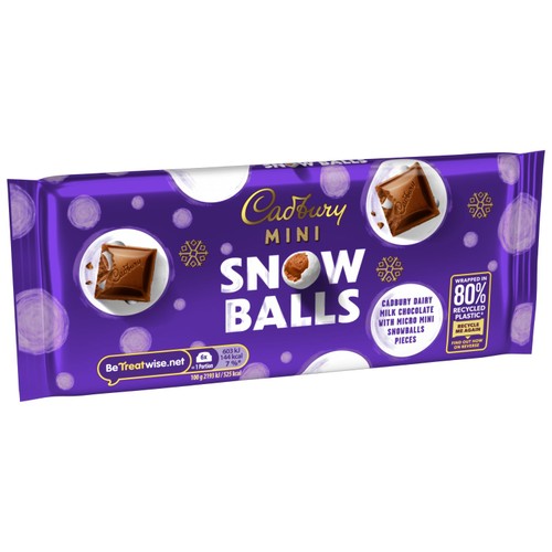Cadbury Dairy Milk Mini Snowballs Chocolate Bar 110g