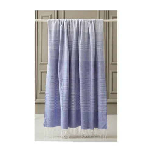 Nutmeg Home Blue Stripe Throw 150 x 200cm