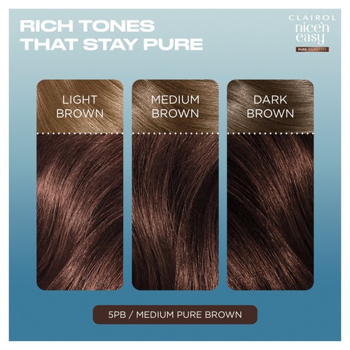Clairol Nice'N Easy Pure Brunettes Permanent Hair Dye 5Pb Medium Brown
